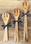 SALAD SET W.RIBBON OILED BIRCH
