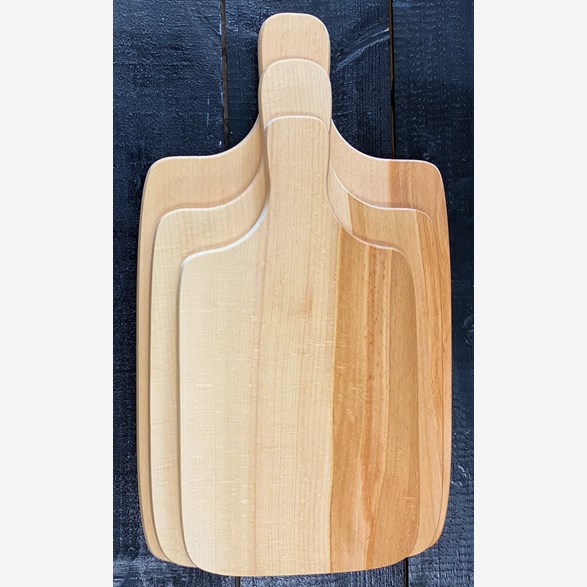 CUTTING BOARD W.HANDLE OILED BEECH