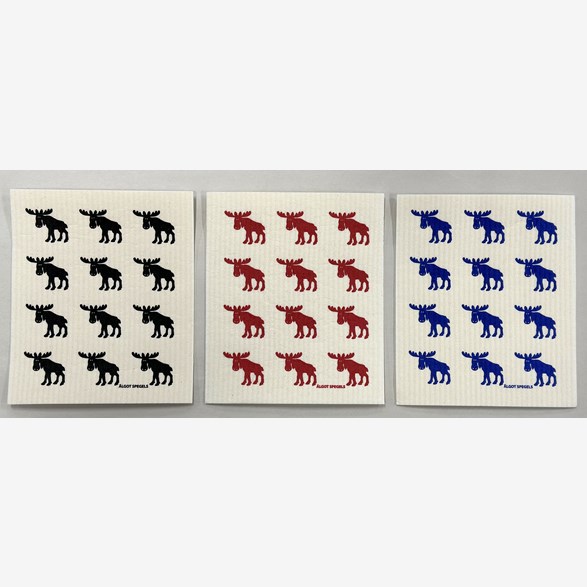 DISHRAG WITH 12 MOOSES