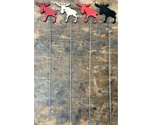 FLOWER STICK WOOD/STEEL 28CM  MOOSE