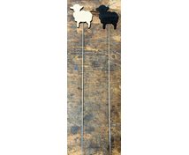 FLOWER STICK WOOD/STEEL 28CM SHEEP