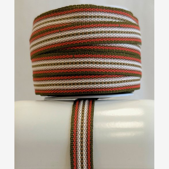 RIBBON 15MM BEIGEORANGEGREEN 25m/roll
