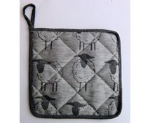 POTHOLDER 21X21CM BL.SHEEP/WHITE