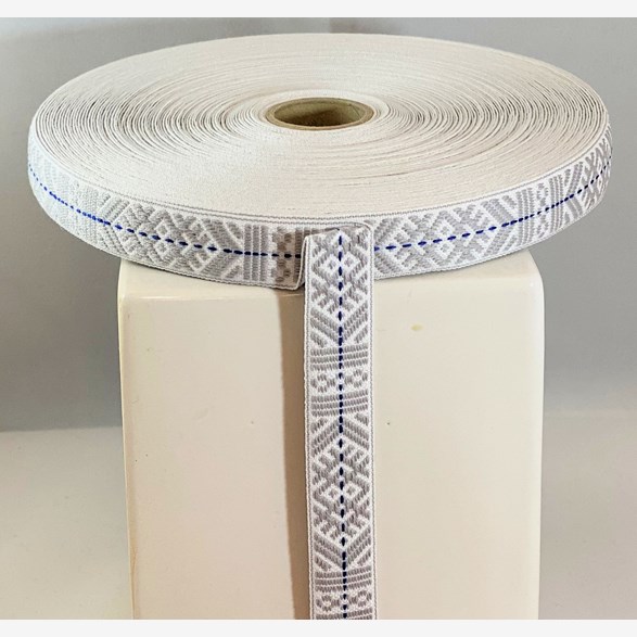 RIBBON 18MM GREYWHITE