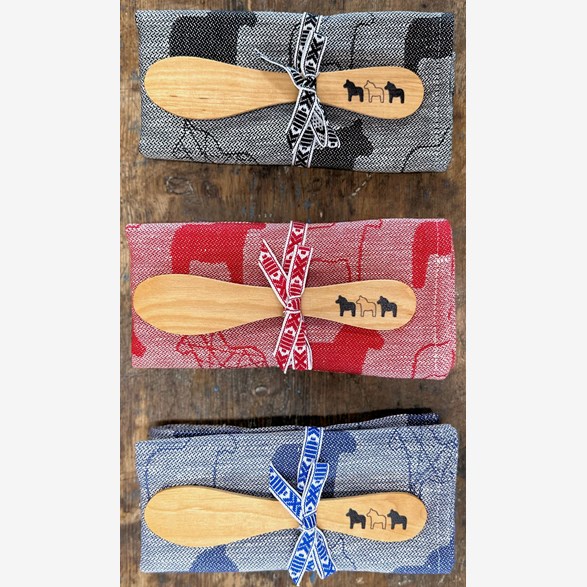 SET HANDDUK 50X34CM OCH KNIV MED HÄST