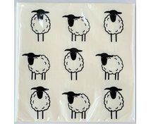 NAPKIN SHEEP 33X33CM WHITE
