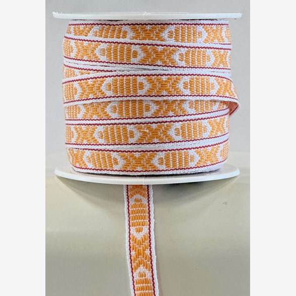 RIBBON 9MM YELLOWWHITERED 25m/roll