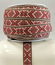 RIBBON 15MM DARKRED.NAT.GREEN
