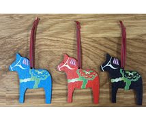 DALAHORSE W.RIBBON H.7CM  W.DECORATION