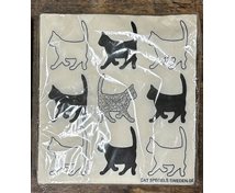 SERVETT KATT 33X33CM B.VIT 20Pp.