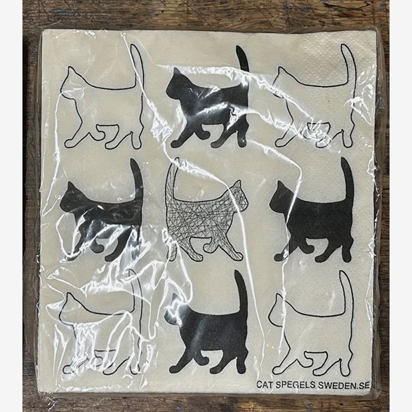 SERVETT KATT 33X33CM B.VIT 20Pp.