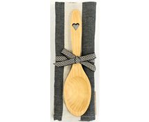 SET TOWEL BLACKBEIGE/SPOON CUTOUT HEART
