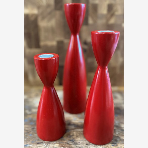 BOBIN CANDLEHOLDER RED