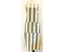 APRON W.POCKETS STRIPE BEIGE/D.GREEN