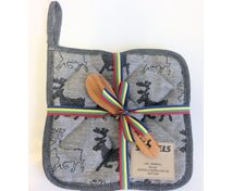 SET BL/WH HOTPAD/KNIFE REINDEER