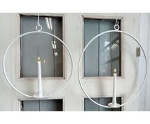 CANDLERING HANG WHITE WITH  2 HOOKS