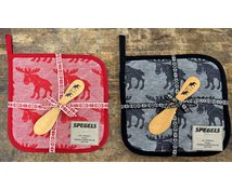 GIFT BOX  HOTPAD/KNIFE MOOSE