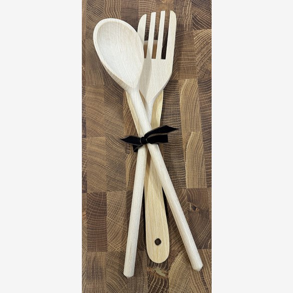 SET FORK/SPOON/SPATULA 32CM OIL.BEECH