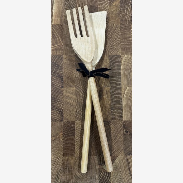 SET FORK/SPATULA 32CM OILED BIRCH