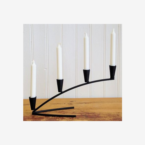 4-LJUSSTAKE KONVEX 40CM SVART