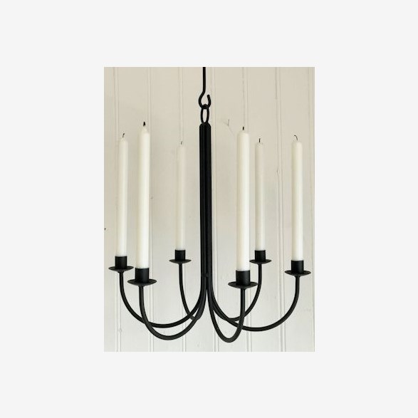 CHANDELIER 6 CANDLES D.40CM BLACK 3 HOOKS