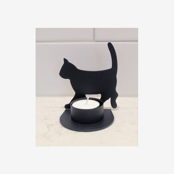LJUSLYKTA KATT 10CM SVART