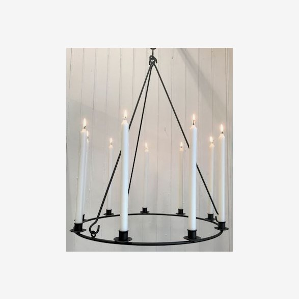 9-CANDLERING D.58CM BLACK 4 HOOKS