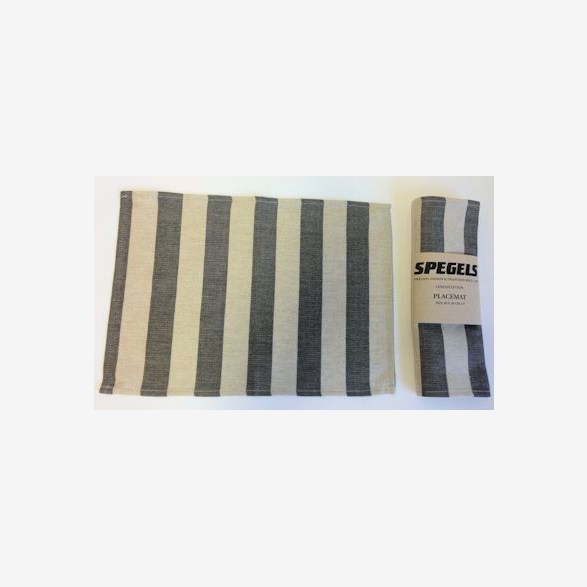 BORDSTABLETT 40X30CM STRIPE SVART/BEIGE 2-P
