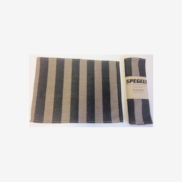 BORDSTABLETT 40X30CM STRIPE SVART/BRUN 2-P