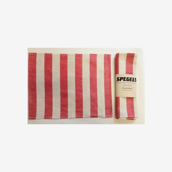 PLACEMAT 30X40CM STRIPE BEIGE/RED