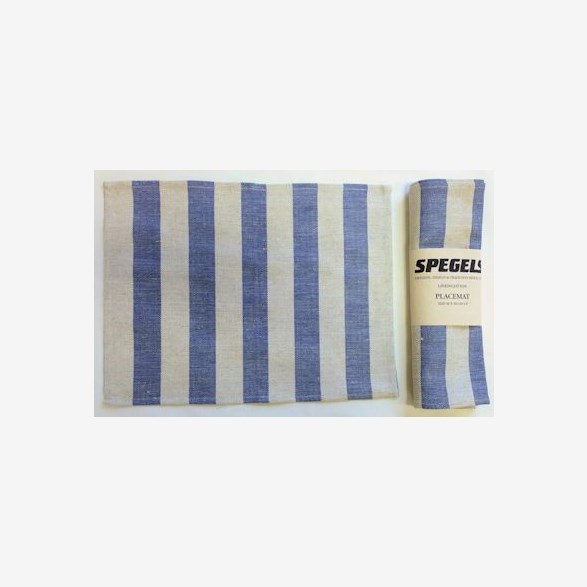 PLACEMAT 30X40CM STRIPE BEIGE/BLUE 2-P