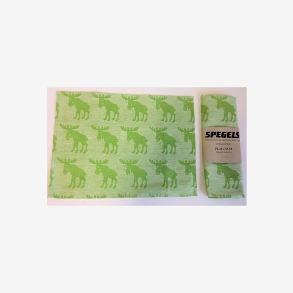 PLACEMAT 40X30CM L.GREEN MOOSE/WHITE