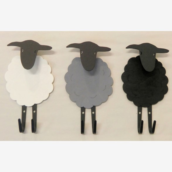 WALLHOOK SHEEP WITH 2 HOOKS