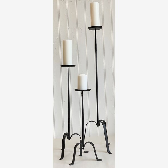 BLOCK CANDLEHOLDER 3-FOOT BLACK