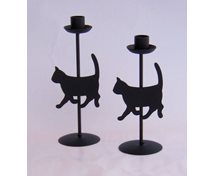 LJUSSTAKE KATT  SVART