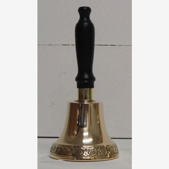 BELL BRASS WITH BLACK HANDLE 15CM