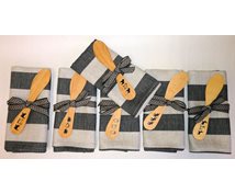 SET NATURAL/BLACK TOWEL/KNIFE WITH PRINT