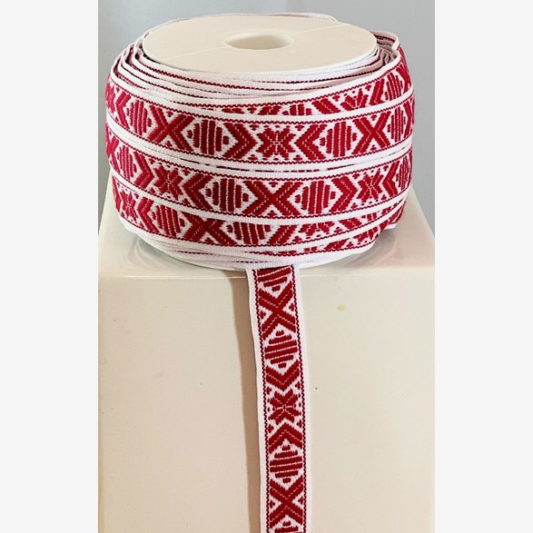 RIBBON 15MM REDWHITE