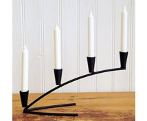 4-LJUSSTAKE KONVEX 40CM SVART