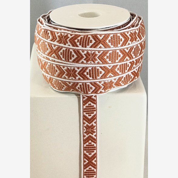 RIBBON 15MM TERACOTTAWHITE 25m/roll