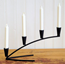 4-CANDLEHOLDER CONVEX 40CM BLACK.