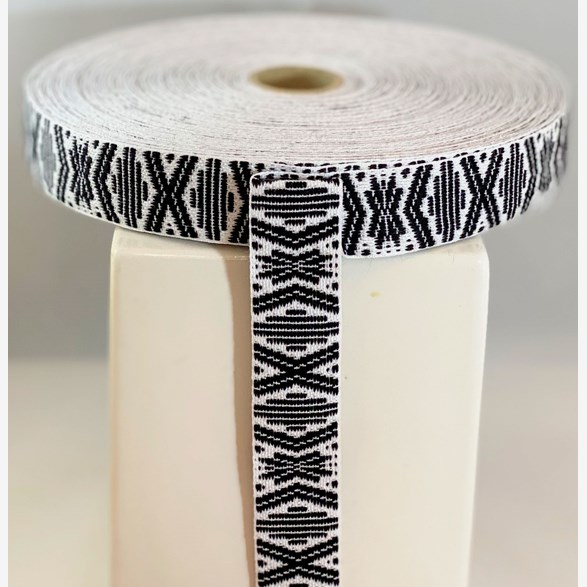 RIBBON 27MM BLACKWHITE
