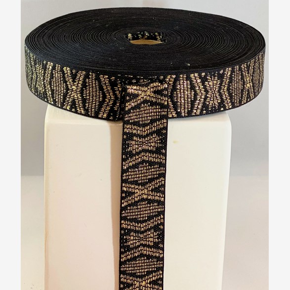 RIBBON 27MM GOLDBLACK