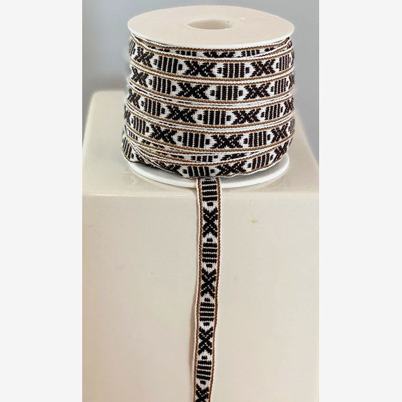 RIBBON 9MM BROWNWHITE