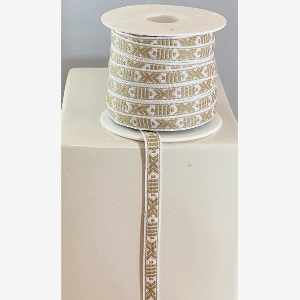 RIBBON 9MM BEIGEWHITE