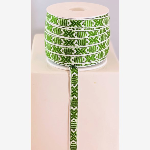 RIBBON 9MM GREENWHITE