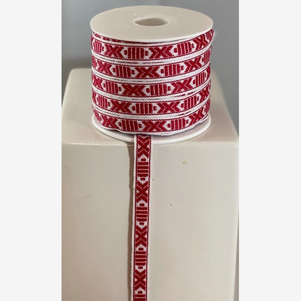 RIBBON 9MM REDWHITE