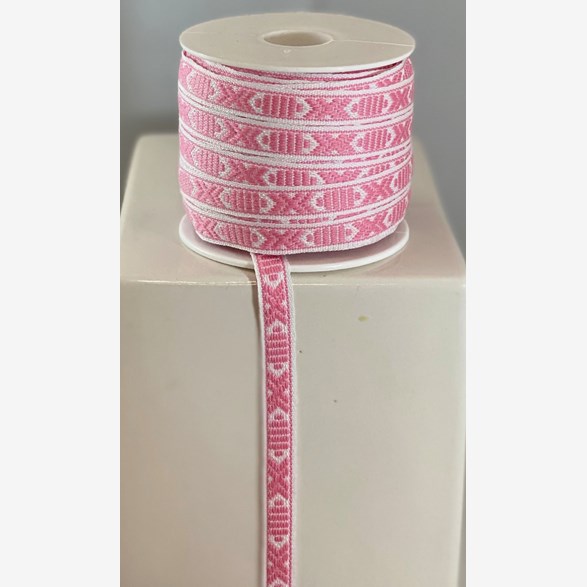 RIBBON 9MM PINKWHITE
