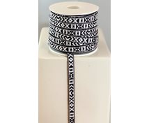 RIBBON 10MM WHITEBLACK