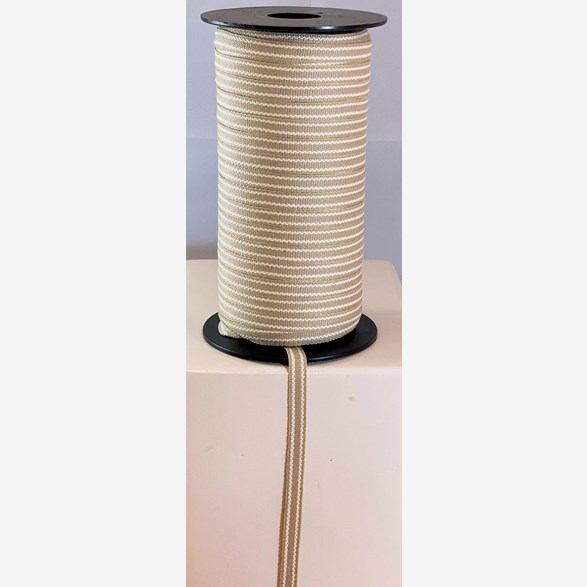 RIBBON 7MM NATUR/WHITE